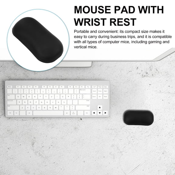 TABLZONE Black PU Silicone Mouse Wrist Pad for Office with Cute Design