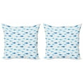 thumbnail image 1 of Ambesonne Fish Throw Pillow Cover 2 Pack, Geometric Net Design Dots, 24", Blue Pale Blue White, 1 of 2