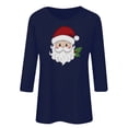 thumbnail image 4 of Ailaofu Hauts pour Femmes à Manches 3/4 Décontractés Coupe Ample Col Rond T-Shirts Mignons Tunique Unie Trois Quarts, 4 of 4