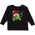 thumbnail image 3 of Inktastic Christmas Turtle in with Santa Hat and Snowflakes Boys or Girls Long Sleeve Toddler T-Shirt, 3 of 5