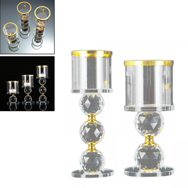2x candelabro de pilar de candelabros de cinta de velas para adorno de decoración Macarena Candelero de cristal