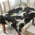 thumbnail image 4 of 60x60 Inch Tablecloth Polyester Square Tablecloth for Home Kitchen Dinner Decor Winged Unicorns, 4 of 9