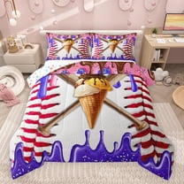Castle Fairy Kids Teens Adults Baseball Gaming Bedding Comforter Set 2pcs,Abstract Gradient Ice Cream Splash Twin Comforter Sets Microfiber,Sport Gamer Breathable Bedding Set,Luxury Bedroom Decor