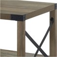 thumbnail image 5 of JERFIT Industrial Farmhouse Coffee Table with Storage Shelf, Rustic Oak Finish Wood Metal Living Room Accent Table, 5 of 7