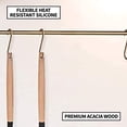 thumbnail image 3 of Wood and Silicone Kitchen Utensils Set, Utensil and Lid Rest,Wood Handles, Nonstick Utensils Cooking SetSoup spoon + leaking spatula (black), 3 of 5