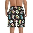 thumbnail image 3 of Naloa Colorful Retro Tape Men's Beach Shorts, Surfing shorts, Swim trunks, Quick Dry Swim Trunks for Surfing Beach Fun - Small, 3 of 9