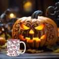 thumbnail image 3 of Clearance Under $9.99! 1PC 350ml Halloween Ceramic Coffee Mug, Pumpkin Trick-or-Treat Cup with Handle, Glass, (350ml, B), 3 of 4