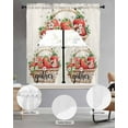 thumbnail image 3 of Strawberry Kitchen Curtains Swag Valance and Tier Curtains Set 36 Inch Length, Summer Fruits Basket Botanical Floral Rod Pocket Drape Panels Pair Swag Curtain for Bathroom/Cafe/Window, 3 of 6