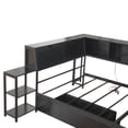 thumbnail image 2 of Noble House Heliox Full Reversible Corner Bed Frame with Bookcase and Drawers, LED Light, Charging Station, Black, 2 of 8