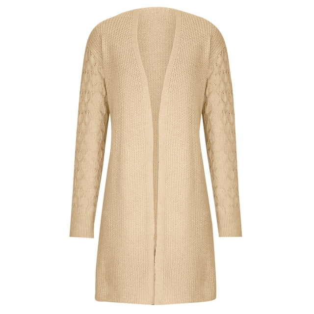 Yuyuzo Womens Sweater Cardigans Open Front Long Sleeve Ribble Knit Fall Casual Outwear Coats Solid Color
