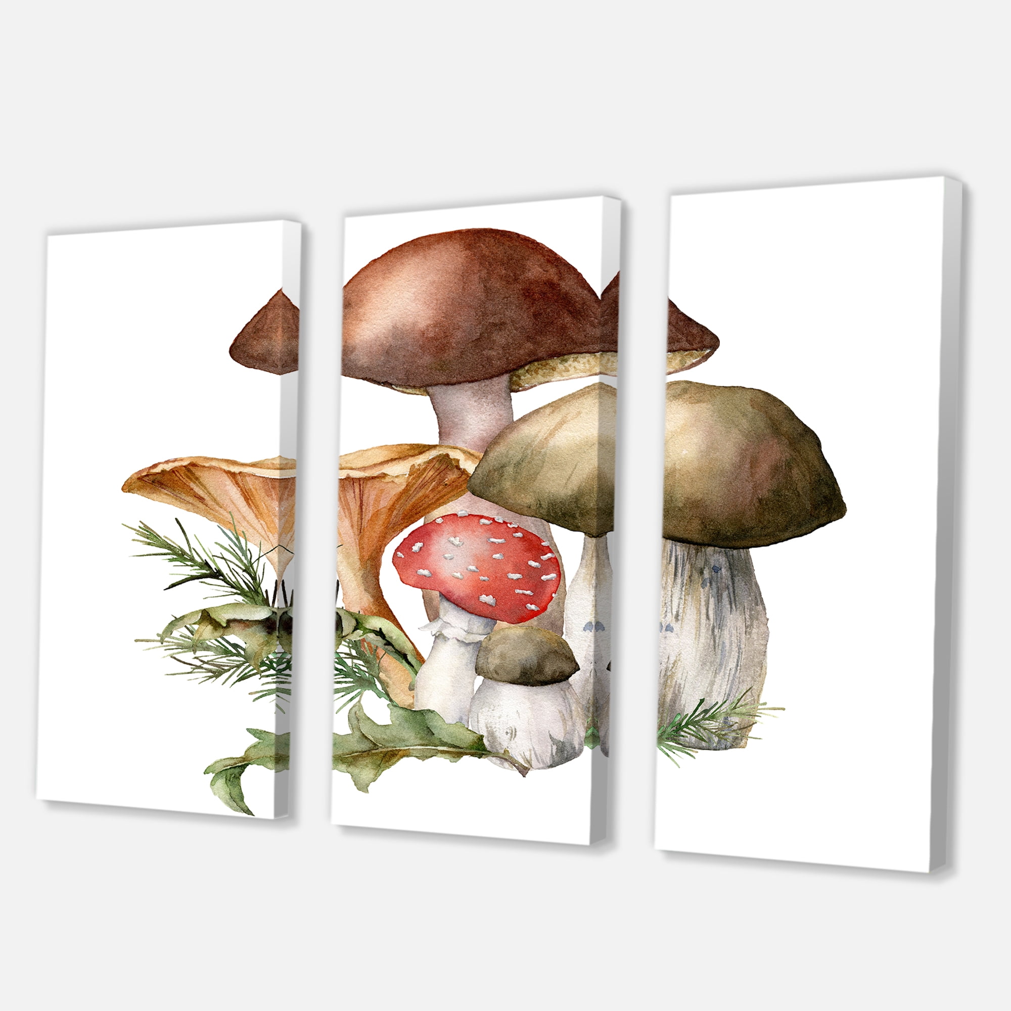 Designart ' Autumn Composition With Mushrooms ' Traditional Canvas Wall Art Print