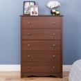 thumbnail image 2 of Wright Home Pewter 5 Spacious Drawers Chest in Cherry Finish, 2 of 4
