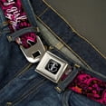 thumbnail image 2 of Ford Belt, Seatbelt Buckle Belt, Mustang Pony Girl Floral Collage Black Pinks White, 34 to 52 Inches, 2 of 9
