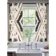 thumbnail image 3 of Sheer Curtains 72 Inches Long, Boho Black Brown Light Filtering Window Curtains for Living Room, Retro Geometric Southwestern Ethnic Rod Pocket Voile Sheer Curtain Drapes, 52"W x 72"L, 2 Panels, 3 of 8