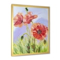 thumbnail image 2 of Designart 'Blossoming Poppies At Dawn' Traditional Framed Art Print, 2 of 4