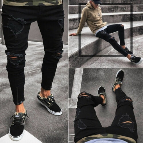 mens ripped super skinny jeans