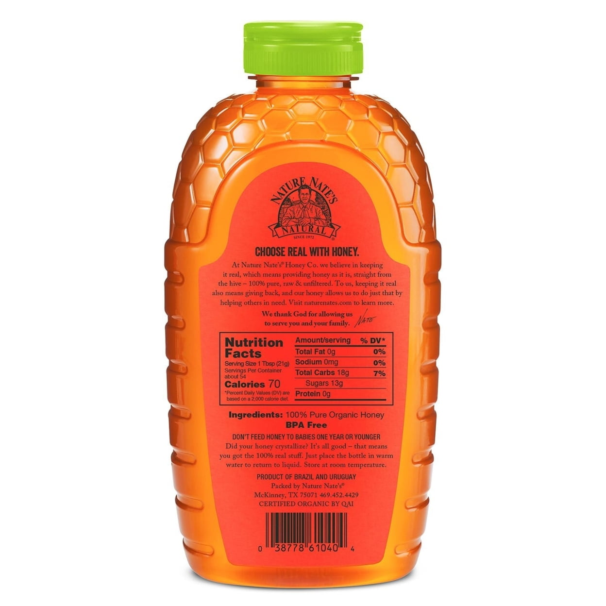 Nature Nate's 100% Organic Pure Raw & Unfiltered Honey (40 Ounce)