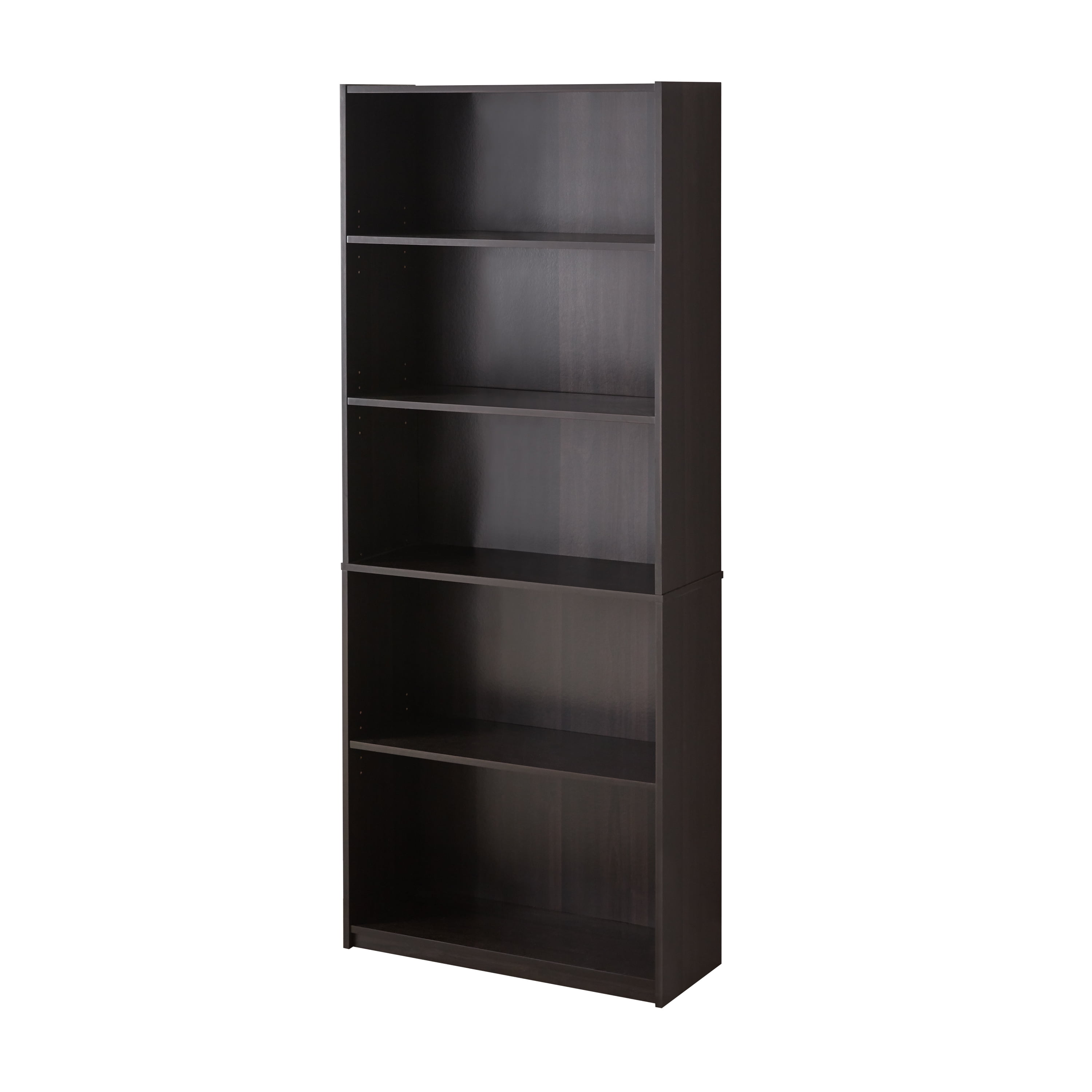 (Set of 6) Mainstays 5Shelf Bookcase, Espresso