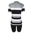 thumbnail image 6 of Two Piece Shorts Set for Women Plus Size Summer Stripe Airport Travel Outfits Casual Top and Shorts Sets Matching Clothing Vacation Outfits, 6 of 6