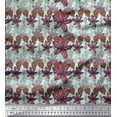 thumbnail image 1 of Soimoi Green Poly Georgette Fabric Artistic Floral Print Fabric by Yard 52 Inch Wide, 1 of 5