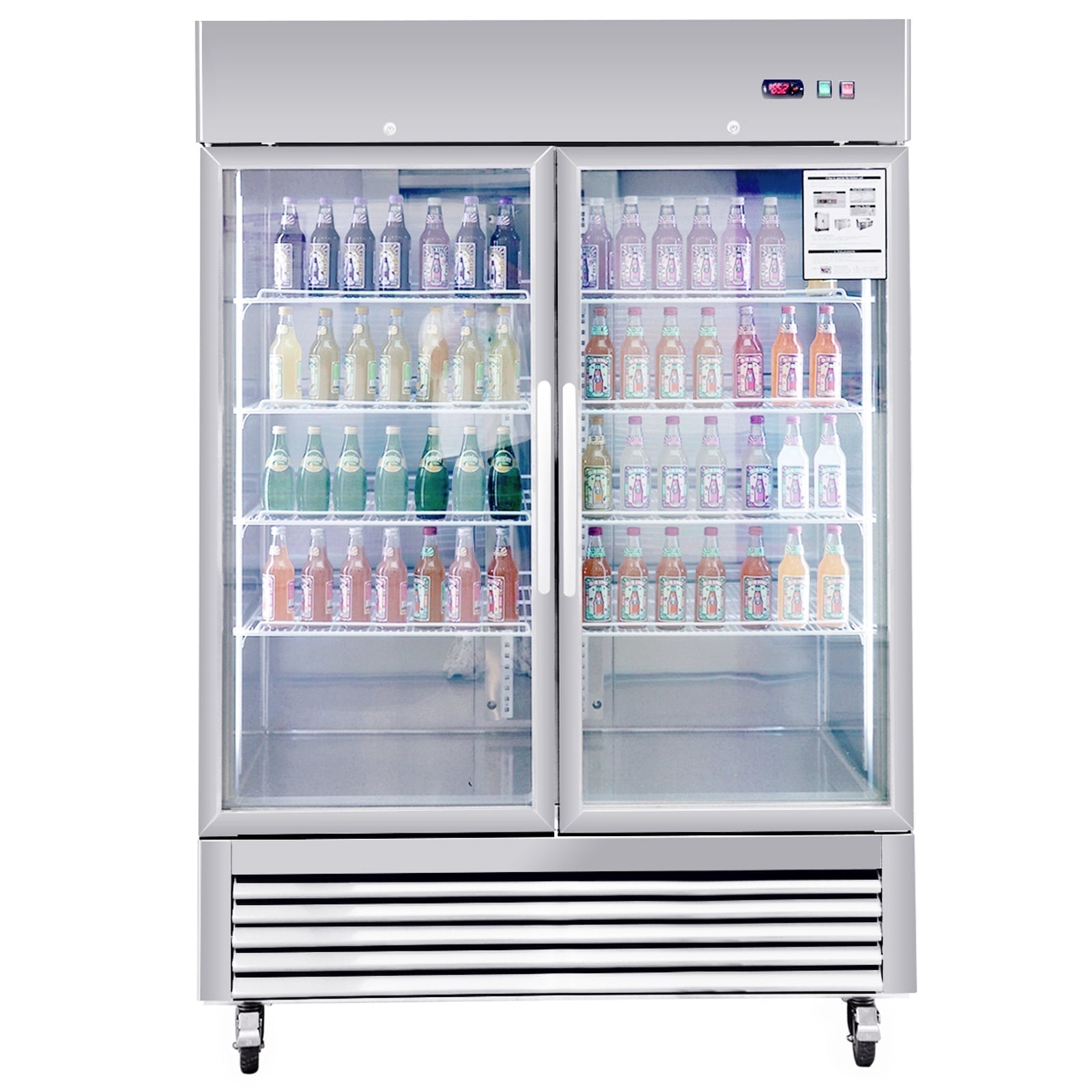 Camellia River 54" Commercial Display Refrigerator, Double Glass Door Merchandiser