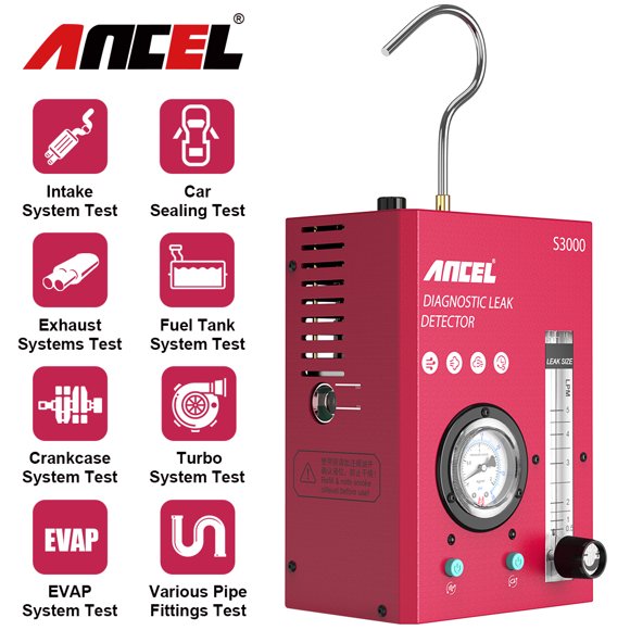 ANCEL S3000 Car Smoke Leak Detector Gas Pipe Leakage Analyzer Oil Pipe Generator All Pipe System EVAP Vacuum Leakage Diagnostic Tool