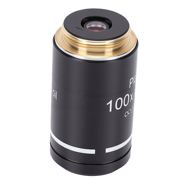 Lente Objetivo Plana, Vidrio óptico De aleación De Aluminio Con Rosca RMS De 20,2 Mm Para Microscopio Biológico, Con Alta Transmitancia De Luz Para Uso Educativo En Laboratorio