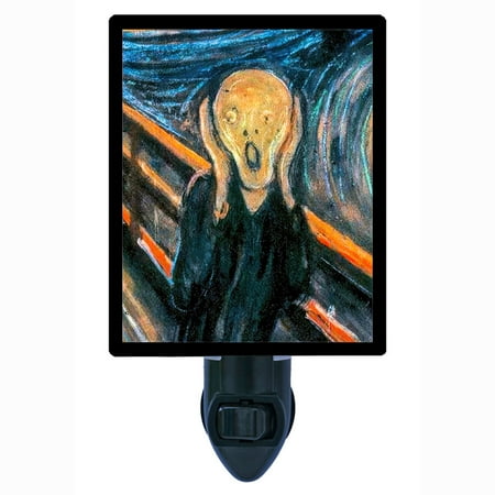 

Decorative Photo Night Light Plus One Extra Free Switchable Insert. 4 Watt Bulb. Image Title: The Scream (Closeup). Light Comes with Extra Bulb.