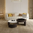 thumbnail image 2 of POVISON Lift-top Modern Nesting Coffee Table Set Of 2, White Sintered Stone Coffee Table Set For Living Room, 31.49'', Black, 2 of 8