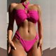 thumbnail image 2 of Conjunto de traje de baño de bikini de playa con cuello halter sin espalda sexy de dos piezas para mujer Fridja  nalpqowj54267, 2 of 8