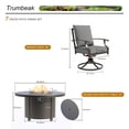 thumbnail image 2 of ALAULM 7PCS Metal Outdoor Patio Furniture Set with 48"/55000 BTU Round Fire Pit Table,Outdoor Dining Table Set 6 Swivel Chairs No-Slip Cushions,Grey, 2 of 8