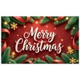 thumbnail image 5 of Red Background Christmas Banner Gold Snowflakes Merry Christmas Banner Pine Branches Red Ribbons Xmas Banner for Christmas Party Family Gathering Indoor Decoration, 5 of 8