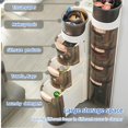 thumbnail image 4 of 3-Tiers Slim Bathroom Storage Cabinet, Waterproof Narrow Bathroom Storage, Movable Floor Cabinet Organizer with Drawers for Small Spaces, Kitchen, Living Room, 4 of 6