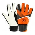 thumbnail image 4 of Guantes de portero para niños con palmas de agarre, protección de manos de látex, talla 6, profesionales Naranja, 4 of 9