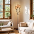 thumbnail image 5 of SUNMORY Rattan Floor Lamp, Floor Lamps for Living Room with 3 Tier Dimmable Lighting, Bedroom Floor Lamp for Farmhouse, Rustic Floor Light, Boho Style, Ideal for Living Room, Bedroom, Sofa, 5 of 12