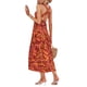 thumbnail image 4 of VISgogo - Vestido sin mangas para mujer, color sólido/estampado, busto fruncido, escote cuadrado, espalda abierta VISgogo  moda, 4 of 6