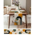 thumbnail image 3 of Boho Middle Century Table Runner 72 Inches, Abstract Orange Geometric Leaves Bed Runner Dresser Scarves Tabletop for Indoor Outdoor Parties/Ceremony/Banquet, 16" x 72", 3 of 8