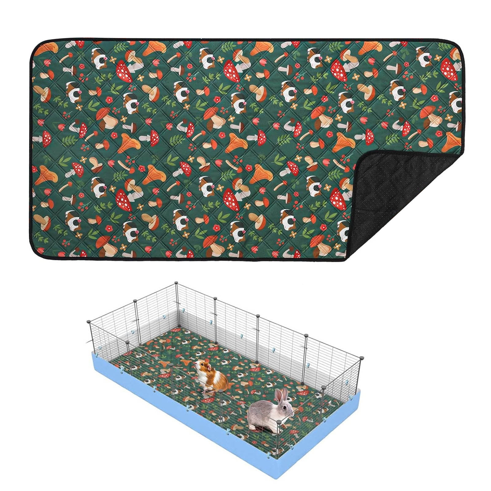 Lovely Rabbits Cage Mats Quick Absorbing Layer Machine Washable Design For Small Accessory