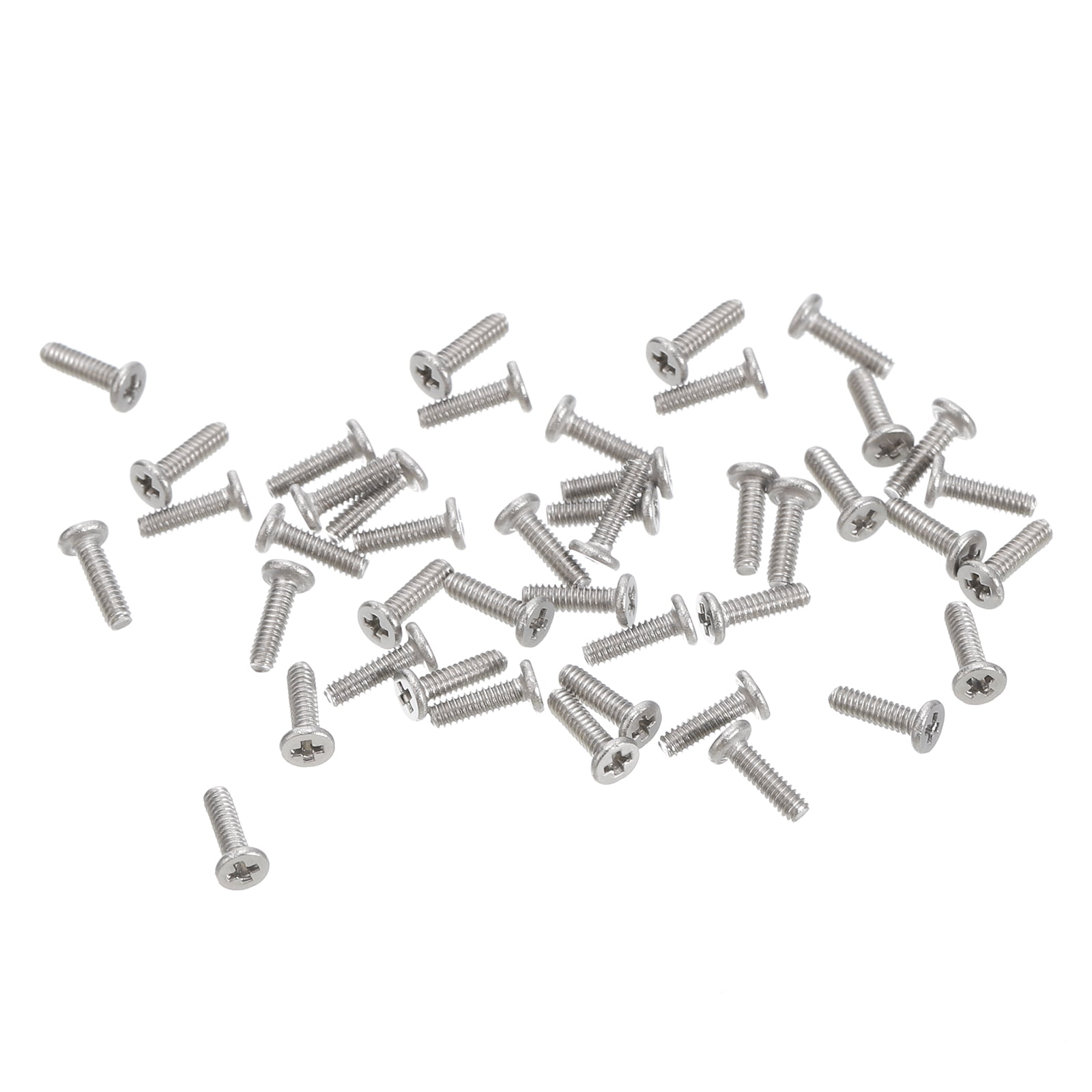 Uxcell M1.2x0.25x4mm 100Pack Metal Flat Round Head Screws Phillips