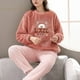 thumbnail image 3 of Conjuntos de Pijamas de felpa para Mujer, ropa de dormir con estampado de dibujos animados de vellón grueso, ropa de casa de terciopelo Kawaii Girsl, invierno, nuevo, 3 of 5