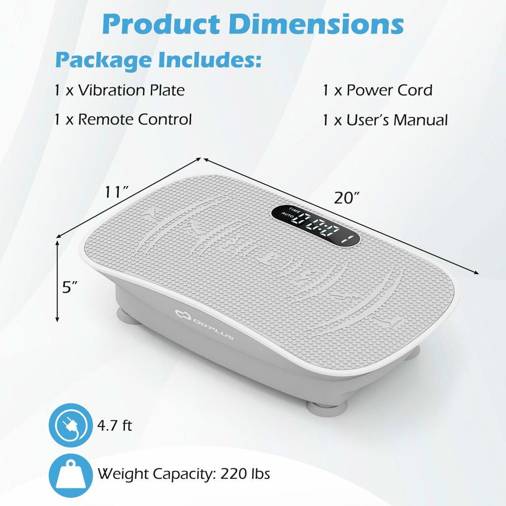 Resenkos Whole Body Vibration Plate Machine with 10 Speeds - Gray