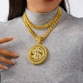thumbnail image 6 of Hop Gold Dollar Pendant Necklace Turntable Rotating Chain Rapper Street Style Jewelry for Men Women, 6 of 8