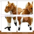 thumbnail image 3 of Qaba Plush Walking Horse Ride-On Toy - Brown Animal Rocker with Sound & Wheels - Indoor Fun for Ages 3+ - Durable Iron & Plush Construction, 3 of 7