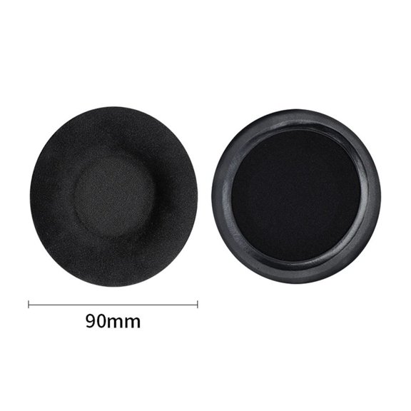 Soft Velvet Earphone Earmuff Headset Cushion Flannelette Earphone Case Cushion Cover Ear Pads Replacement Earpads BLACK 90MM