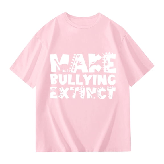 lnmuld Cute Tops for Girls Graphic Tee Short Sleeve Casual Summer Top for Youth Children Message Comfortable Daily Wear Color:Light Pink,Size:13-14 Years
