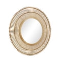 thumbnail image 6 of DecMode 37" x 37" Brown Handmade Stick Starburst Wall Mirror with Wrapped Details, 6 of 12