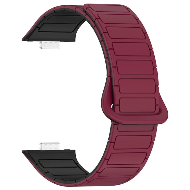 Rojo Vino Negro Adecuado para Huawei Watch Fit3 Correa Reloj Magnética Dos Colores Correa Reloj Magnética (rojo Vino Negro)