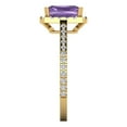 thumbnail image 3 of 1.86 ct Emerald Cut Simulated Alexandrite Solitaire with Simulated Diamond Accents 18K Yellow Gold Womens Engagement Ring, 3 of 5