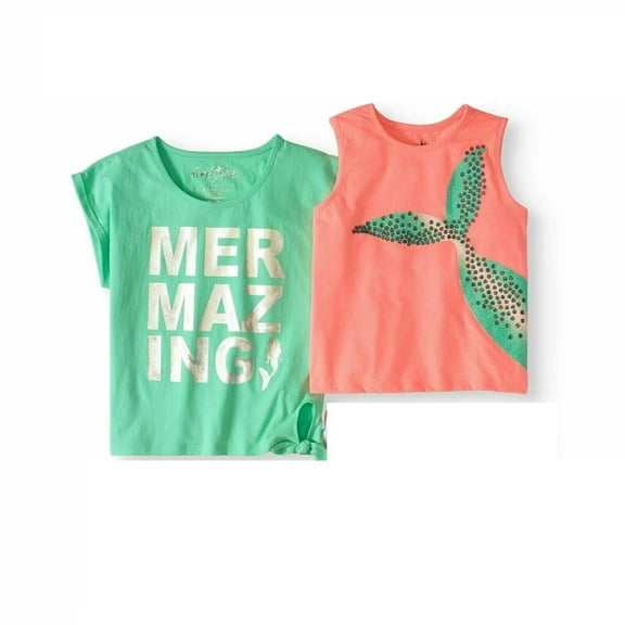 FreeStyle Tops Girls' SIZE 5 Multicolor Mermaid 2-Piece