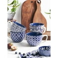 thumbnail image 6 of Coffee Mug Set 4 Piece, 24 Ounce Large Coffee Mug, Giant Soup Mug with Handle, Cereal Latte Ceramic Coffee Mug for Men and Women, Housewarming Wedding Gift, Vintage Blue, 6 of 14